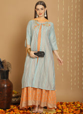 Art silk salwar suit in grey colour